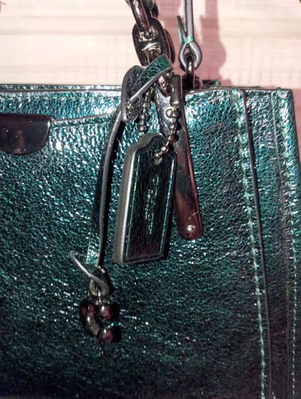 Coach Dreamer Mini Black Patent Satchel with Detachable Strap